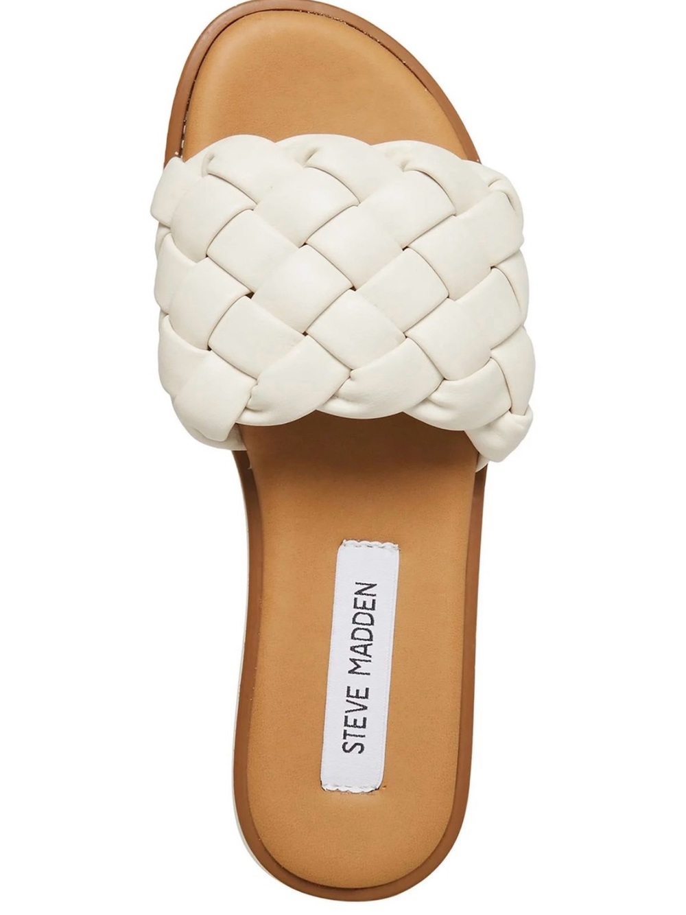 Steve Madden White Braided Slide Sandal - Women’s Slip-On